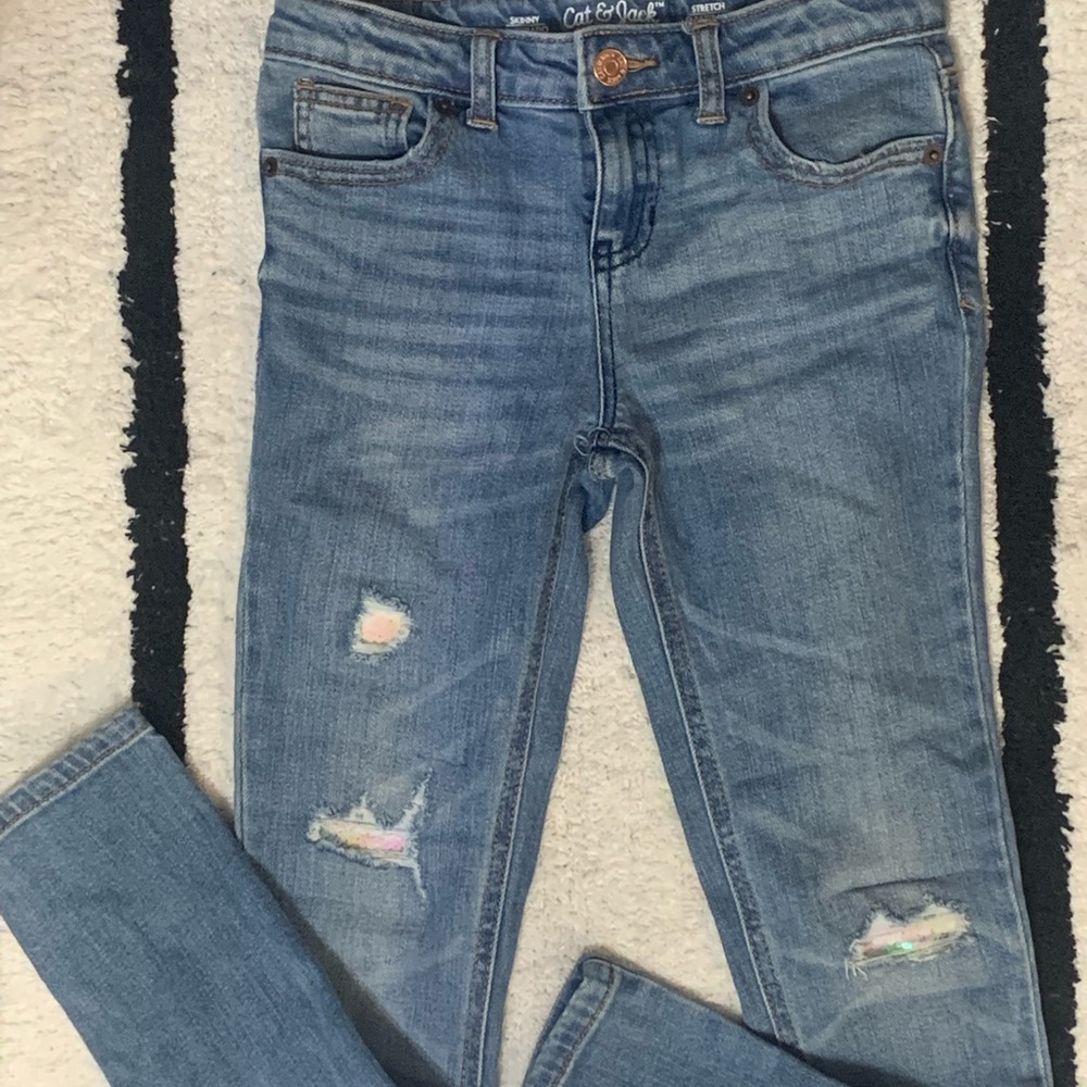 Cat and Jack skinny/stretch jeans with sequins